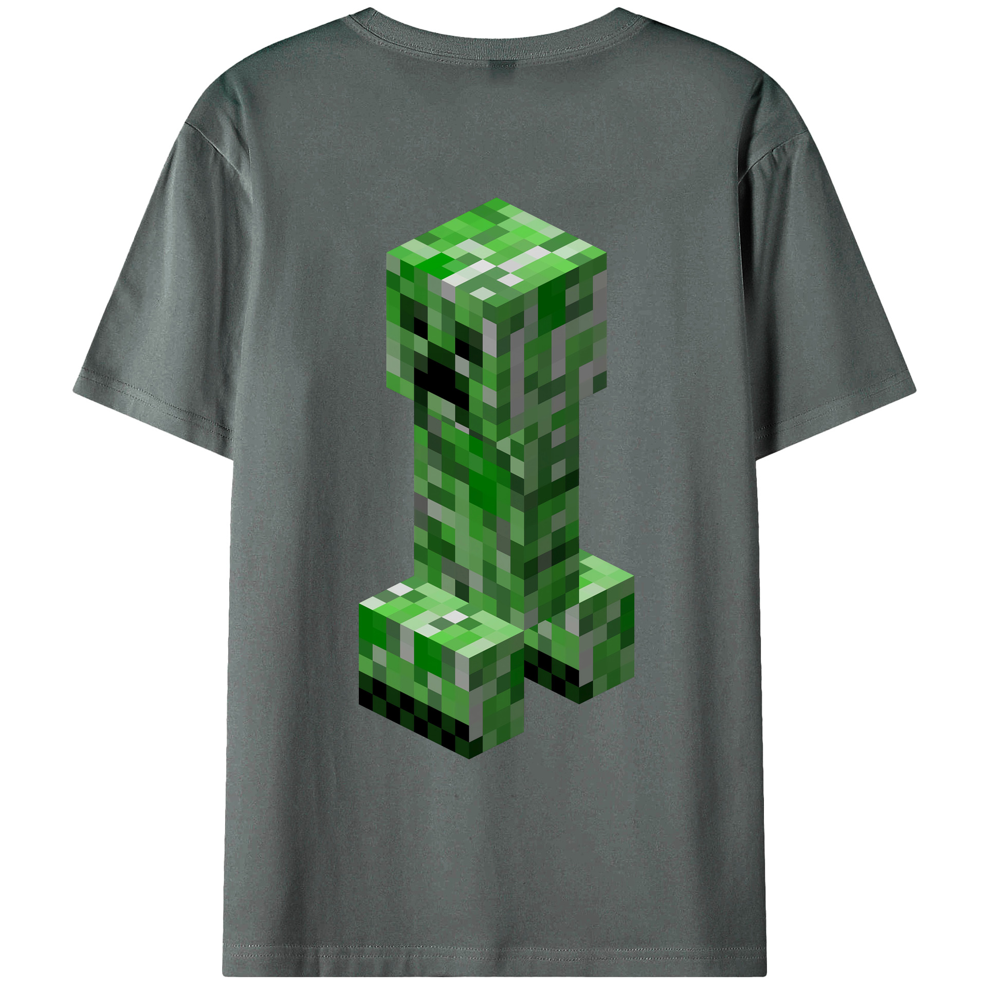 （画像用） マインクラフト ブロックの世界 Minecraft MC Block world 綿100％ メンズ半袖Tシャツ（バックプリント） 通気性